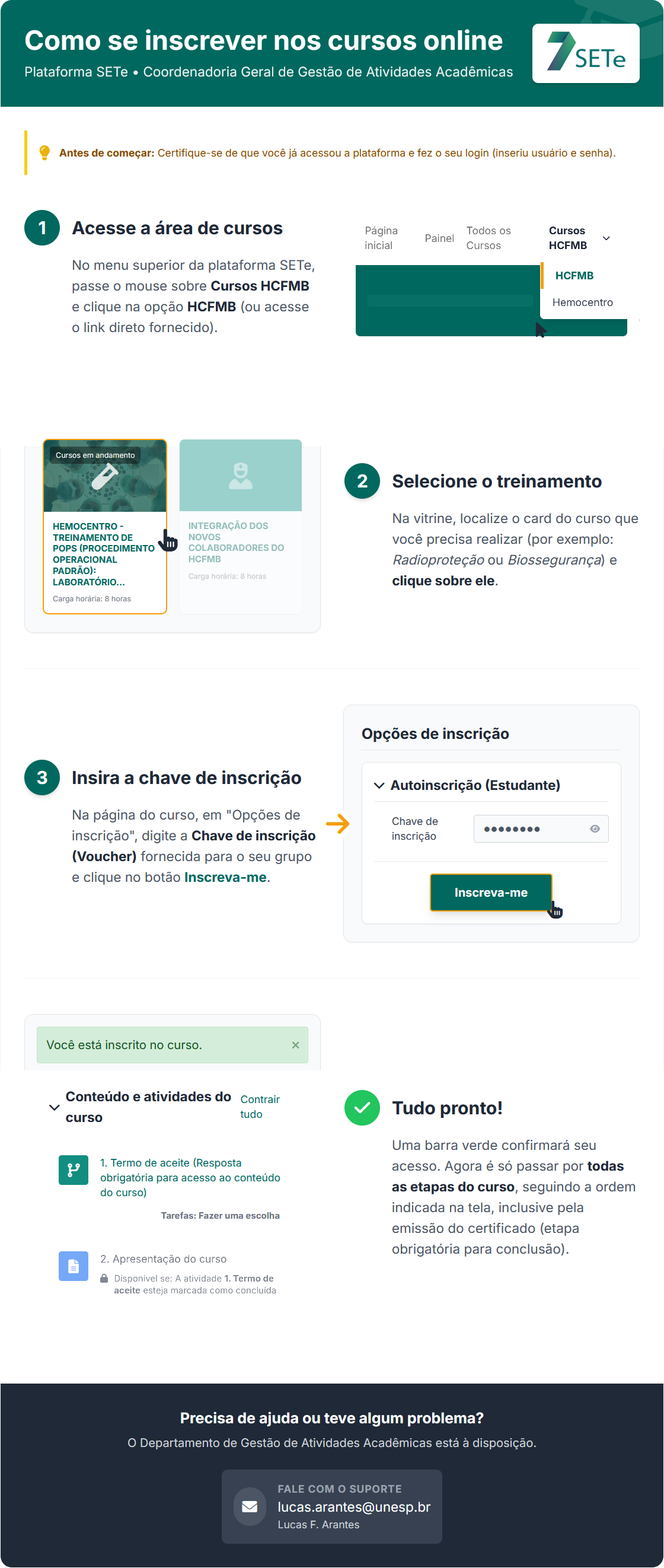 tutorial autoinscrição